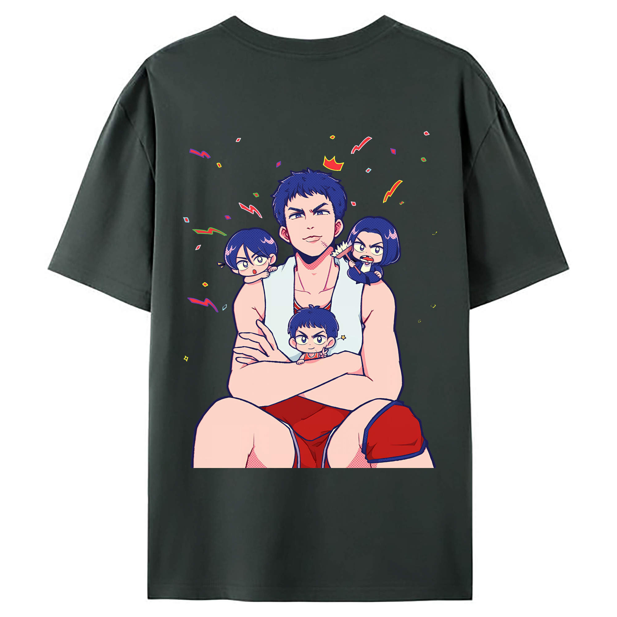 （画像用） SLAM DUNK／スラムダンク 綿100％ メンズ半袖Tシャツ（バックプリント） 通気性